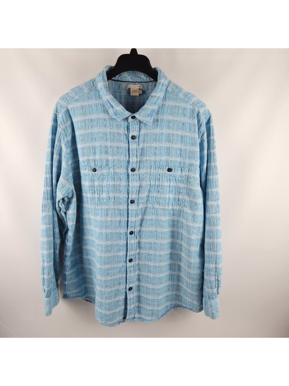 Carbon 2 Cobalt Shirt Mens XXL Multi Blue Striped L/S Button Up Style 133154